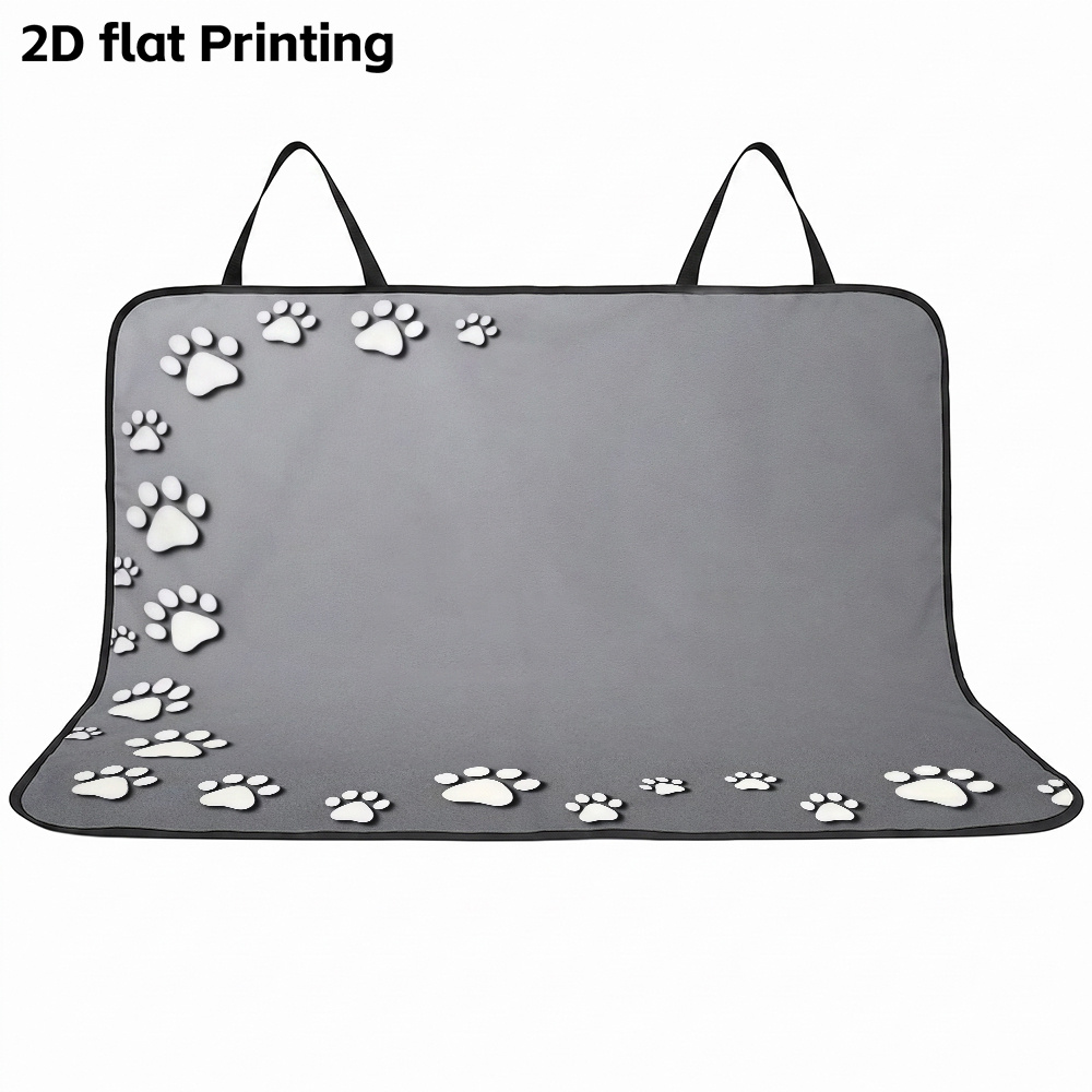 TEMU 1pc 2d Flat Simple Paw Print Border Printed Pet Car Rear Seat Cover, Trunk Mat, , Store, And Clean Car Protective Mat, Pet Scratch-resistant,