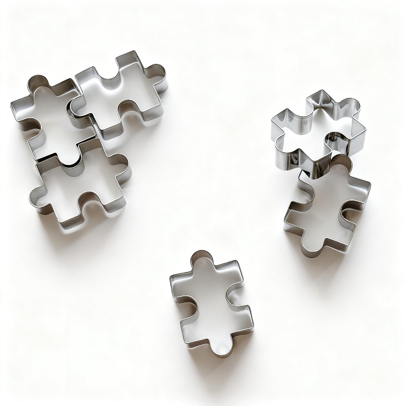 2pcs cookie mold pressing style puzzle shaped cookie cutter cake mold baking tool