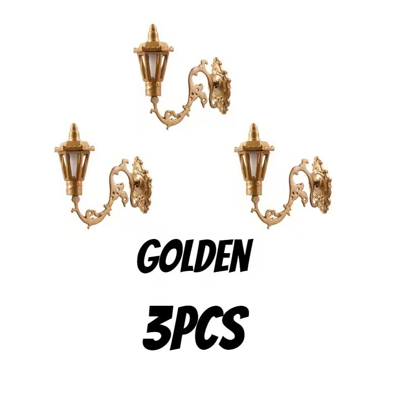 TEMU Set Of 3 Moss Micro Landscape Ornamental Lamps, Dollhouse Accessories, Men's Model Kit, Model Building Kit, Miniature Simulated European Vintage