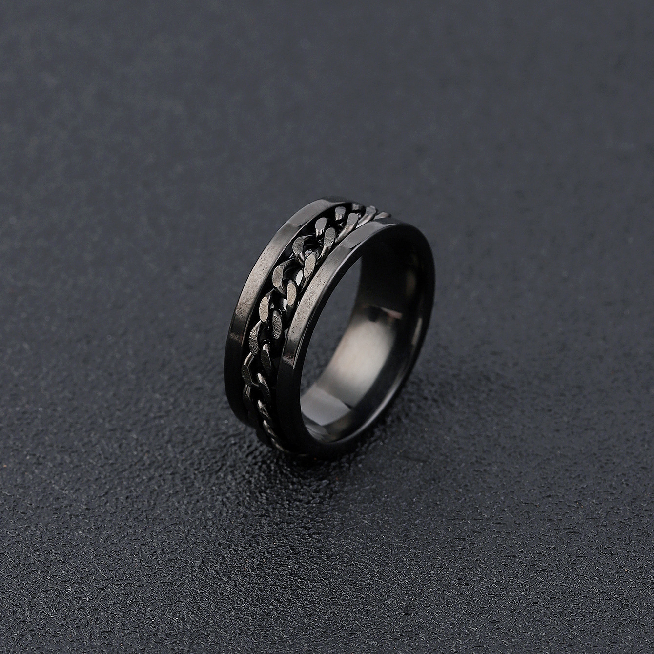 ring for opening bottles and beer rotatable decompression ring for men rotatable chain titanium steel ring stainless steel jewelry for women Product details 1