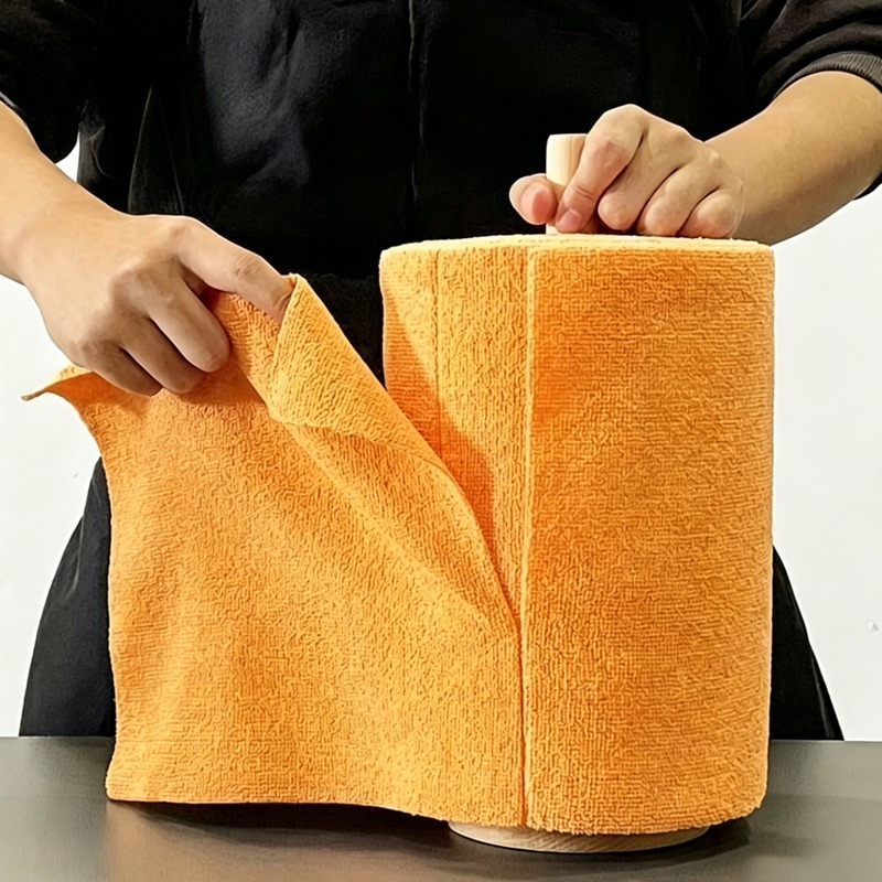 TEMU Rouleau large de 105 lingettes de nettoyage, serviettes en microfibre à arracher, torchons de cuisine, essuie-mains, pratiques et faciles à