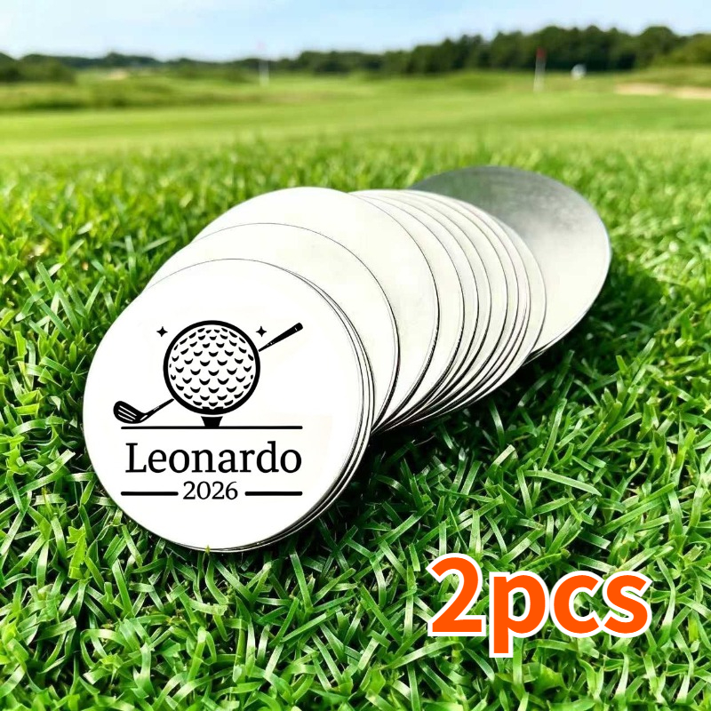 TEMU Juego de 2/6/8 marcadores de pelotas de personalizados grabados en metal – Personalizables con /número/mensaje, fáciles de identificar en ,