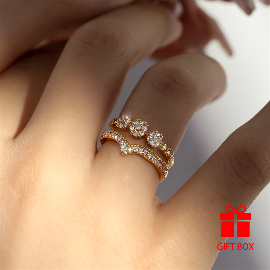 Copper Ring with Opal Zirconia Accessory for Women Daily and Gift Occasions