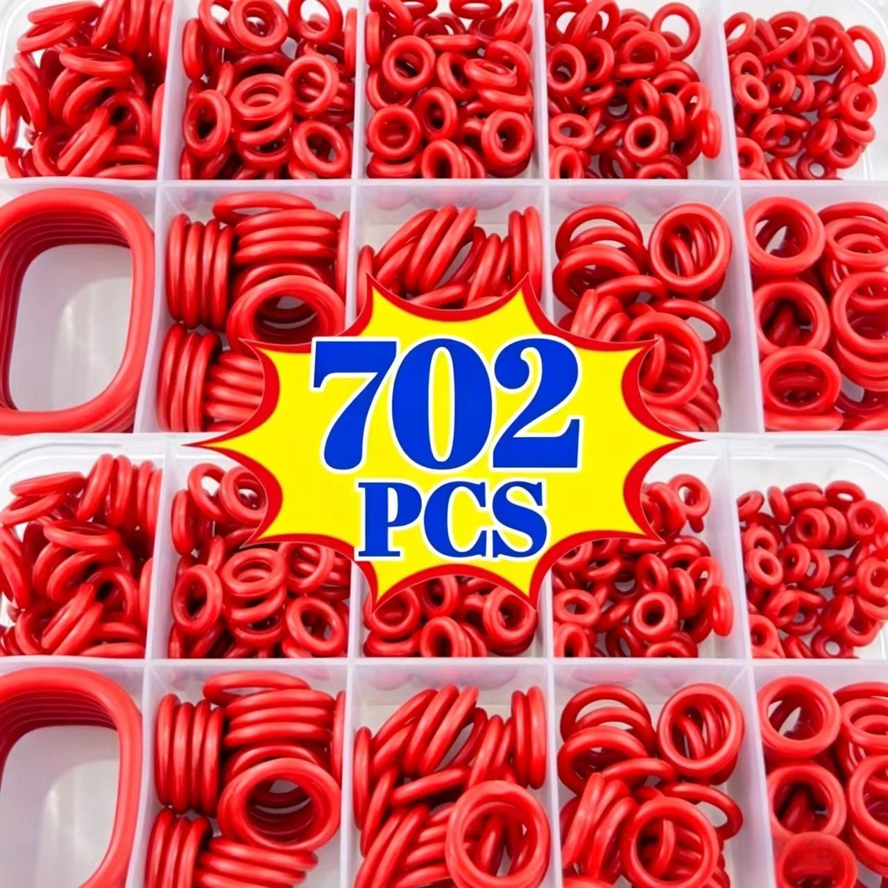TEMU 702pcs Silicone Seal Set Heat-resistant Oil-resistant Sealing Ring Gaskets For Automotive Repair Water Pipe Sealing