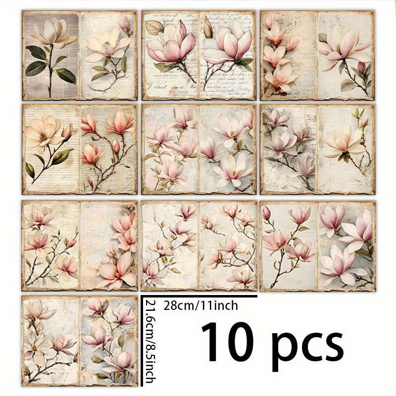 TEMU 1 Set van 10 vellen (11*8.5 inch) -voor- Openende Achtergrond Materiaal Decoratie Retro Dagboek Junk Journal Wenskaart Planner Achtergrond Kaart