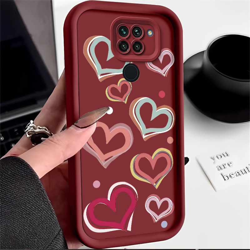 artikel foto telefoonhoesje - artistiek hartvormig siliconen telefoonhoesje voor redmi note 9/9s/9pro/9 /10lite, voor redmi 10x 4g, poco m5s, poco   pro, mi 10t lite,   10i 5g, ontworpen om valbestendig en schokbestendig te zijn