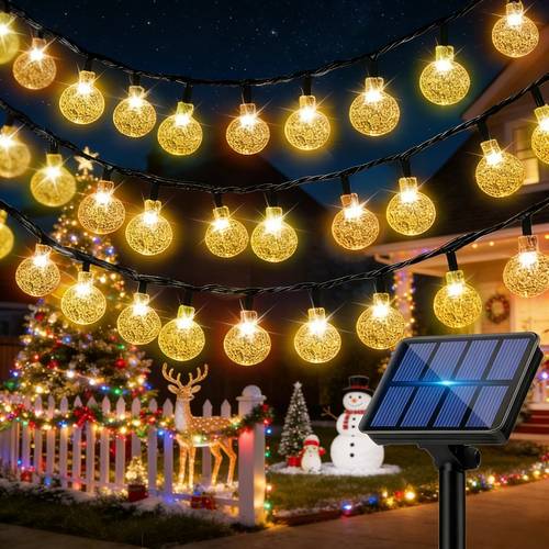 1pc 20 50 100 led solar outdoor bubble ball lights warm white spherical string lights 8 lighting string lights for garden shrubs patios valentines day wedding parties holidays and christmas festivals