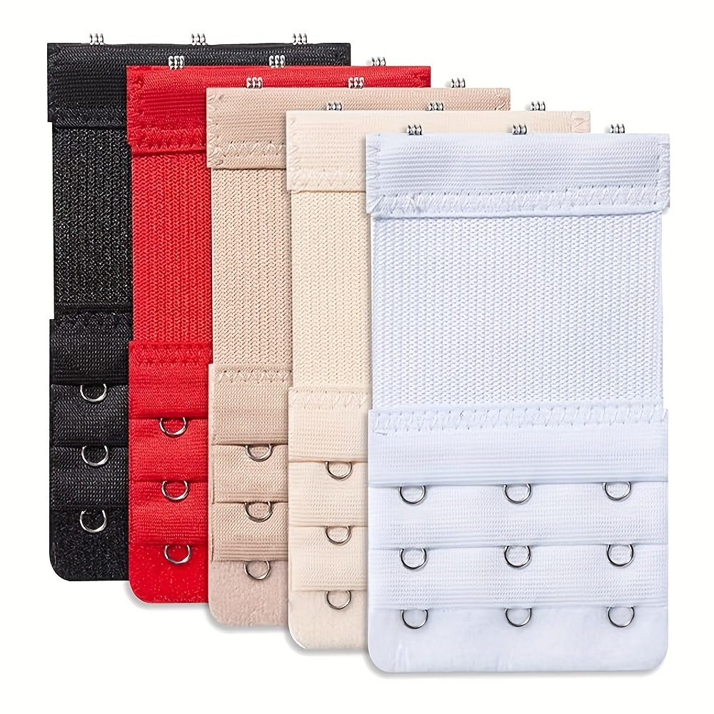 Image of 5pcs Of Comfortable Adjustable 3-hook Bra Strap Extenders In Colors - Made Of Durable, Featuring A Stylish That Perfectly Women's Lingerie Additions