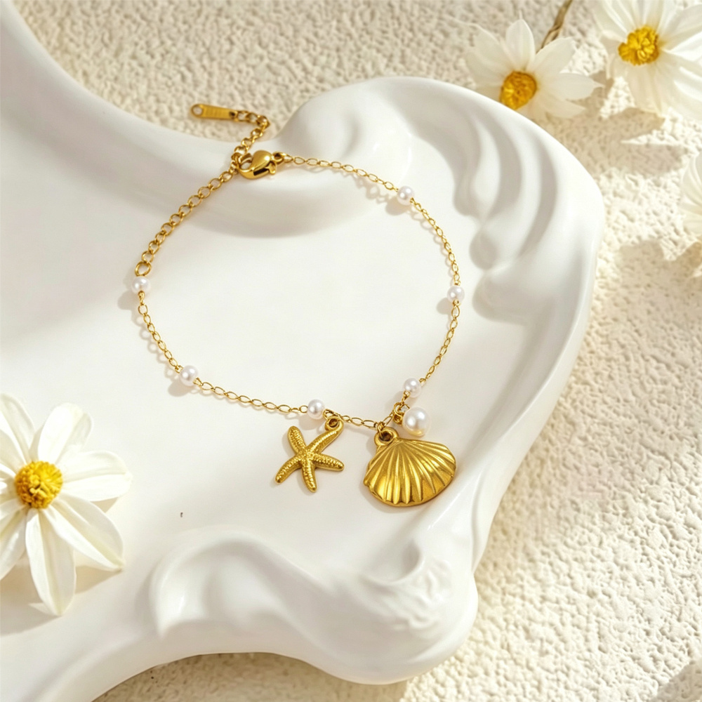 Women's Multi-Layered Starfish Bracelet, Beach Style