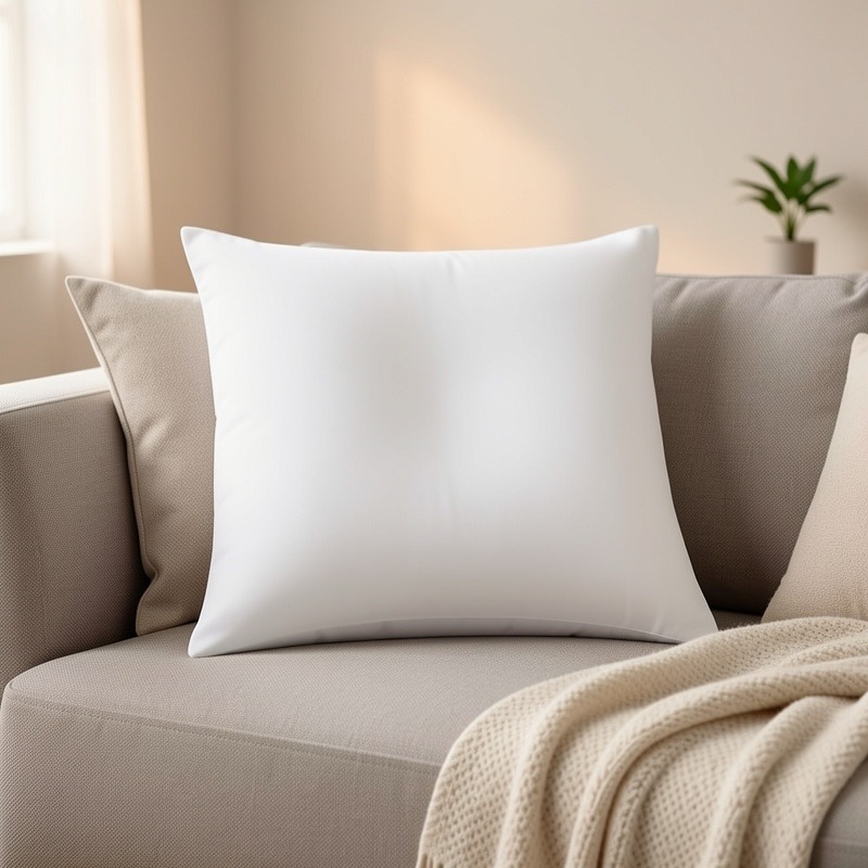 TEMU 1pc Single High-quality White Throw Pillow Insert - Soft And Comfortable Pillow Core, Machine Washable, Suitable For Bedding, Sofa, Living Room,