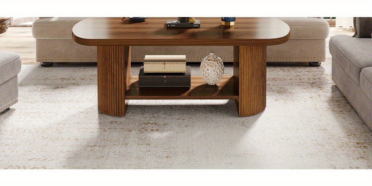 Mid-Century Oval Coffee Table - 2-Tier Modern Storage Shelf 7 Mid-Century Oval Coffee Table Overview