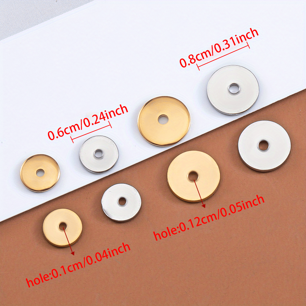 40pcs Stainless Steel Round Spacer Beads for Jewelry Making