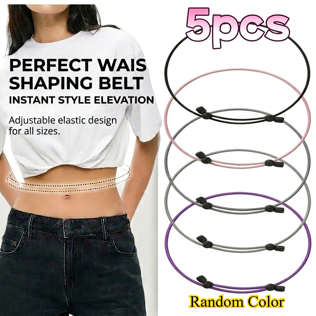 TEMU 5pcs Random Women' Invisible Elastic Waist Belt Suitable For Oversized Tops & Sweaters - Adjustable Tummy Band, No Bunching Lifter For Wedding,,