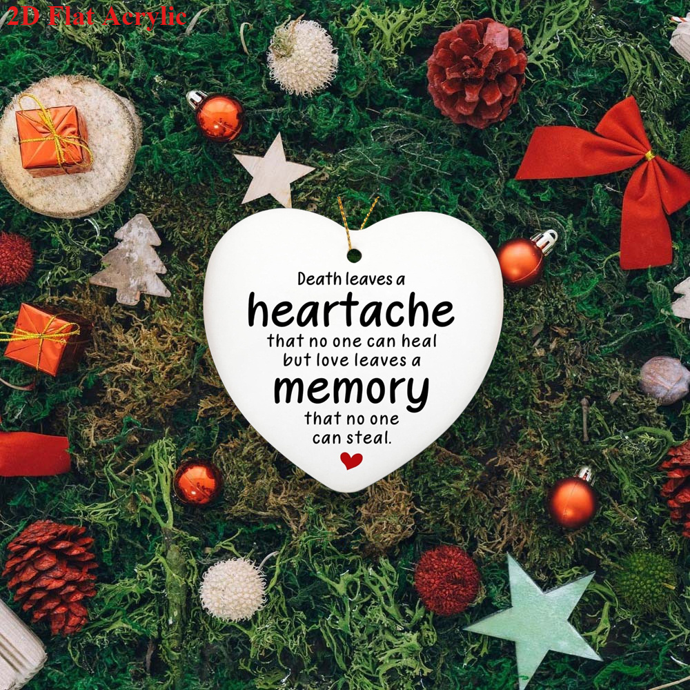 TEMU 2d Flat, 1pc Heart-shaped Acrylic Memorial Ornament - Sympathy Gift Suitable For Loss Of Mother, Father, Son, - Hanging Decoration For Christmas