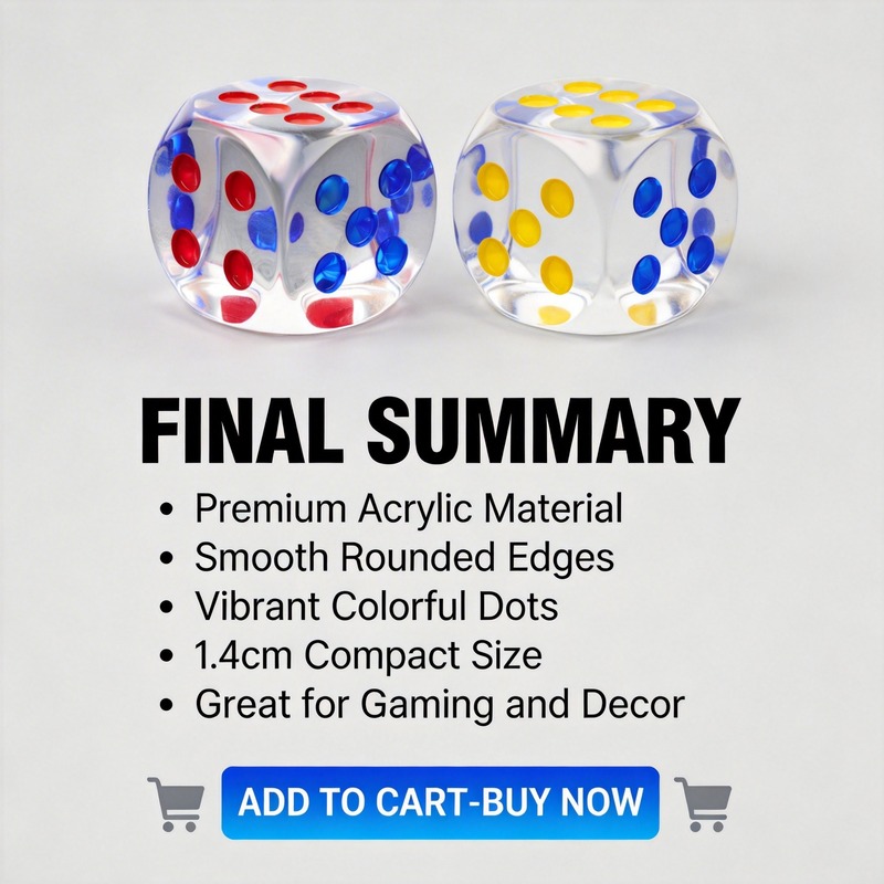 Crystal Clear Dice Points for Game Props