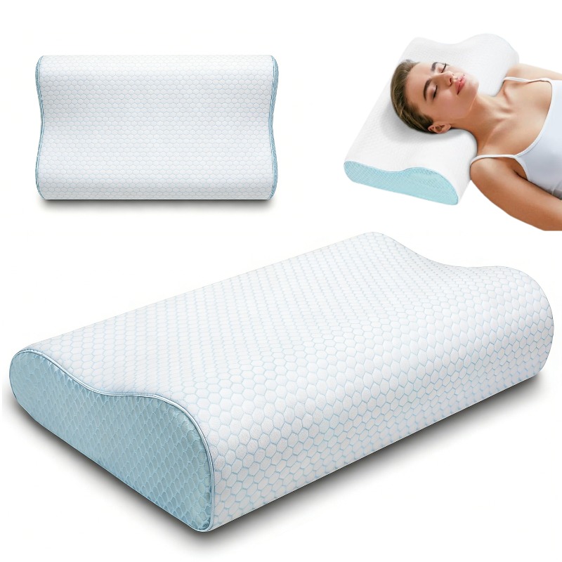 Pillow For Neck, Contour Pillows For Sleeping, Ergonomic Pillow Adjustable Bed Pillow Neck Support, Pillow With 2 Removable Washable Pillowcase