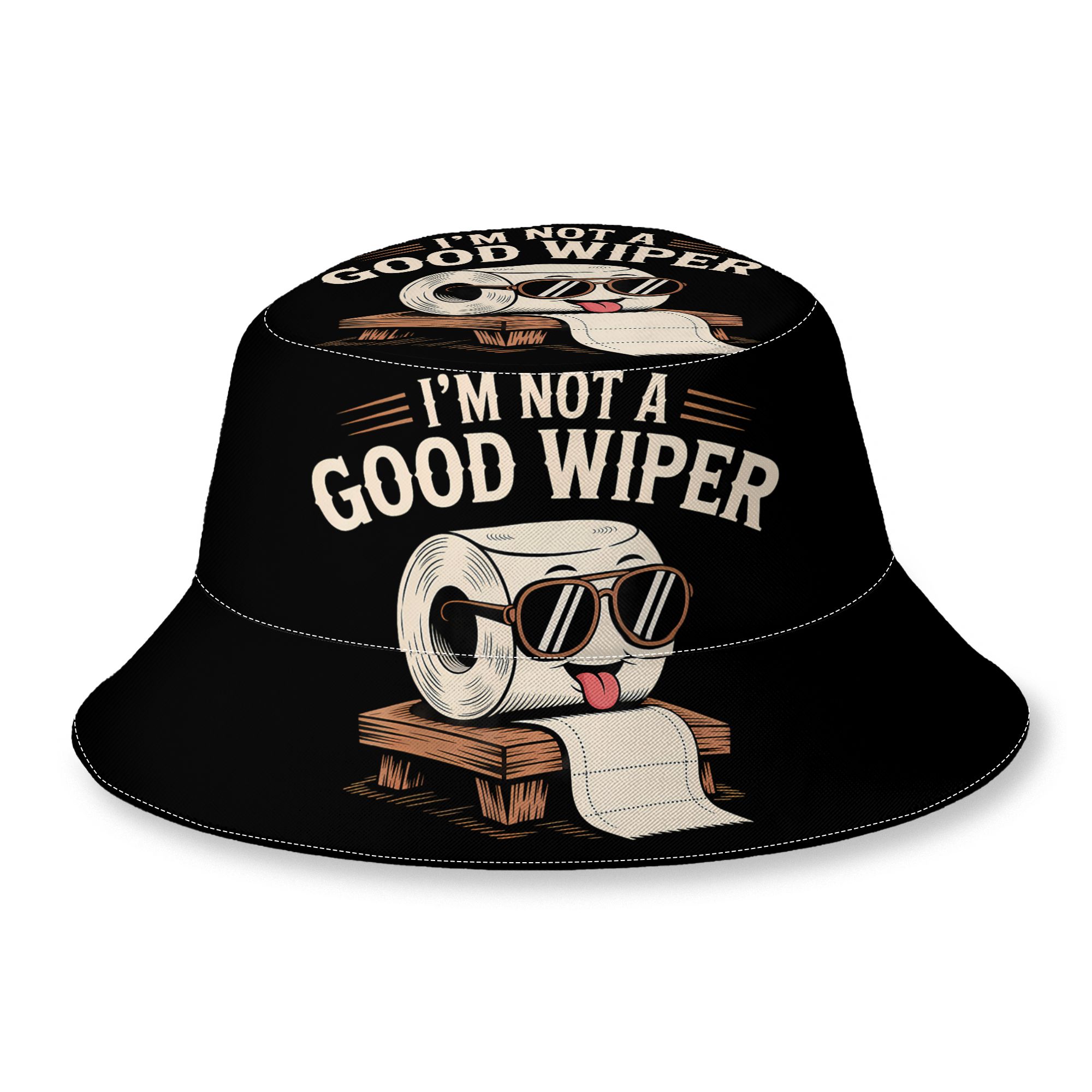 TEMU 1pc Funny "i Am Not A Good Wiper" Novelty Bucket Hat - Humorous Adult Cap Suitable For , Thin Sporty Sun Hat For Fishing, Outdoor Activities,