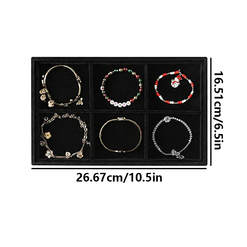 2pc Stackable Velvet Jewelry Tray for Earrings and Necklaces
