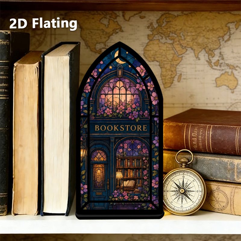 TEMU 1pc 20x10cm Acrylic Father's Day Gift, Stained Bookstore 2d Flat Decorative Bookshelf Corner Protector, Durable And Beautiful Bookshelf