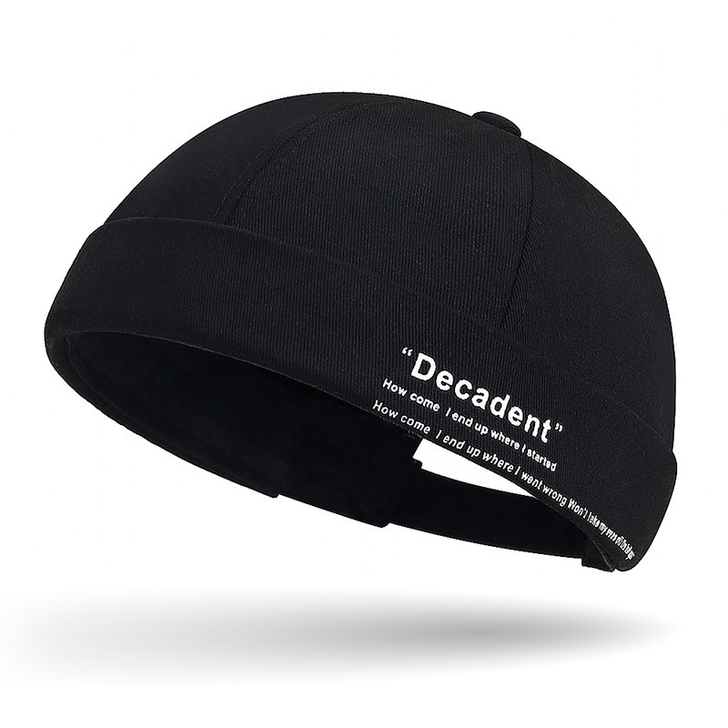 Image of Autumn New Brimless Melon Hat, Hip-hop Trendy Fashion Landlord Hat, Unisex Artistic Vintage Hat