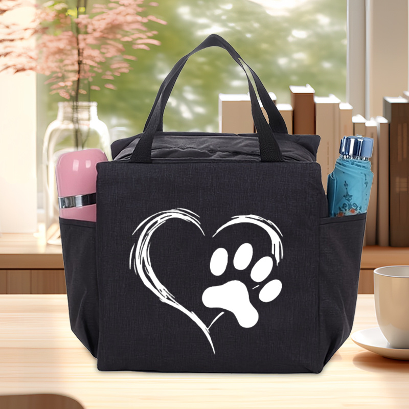 Image of 1 Large Portable Tote Bag - Stylish Travel Insulated Bag, A Must-have For Back-to-, Suitable For Daily Commuting, Students, Teachers, Office Workers, For Dog Lovers, Travel Tote Bag | Bag | Durable