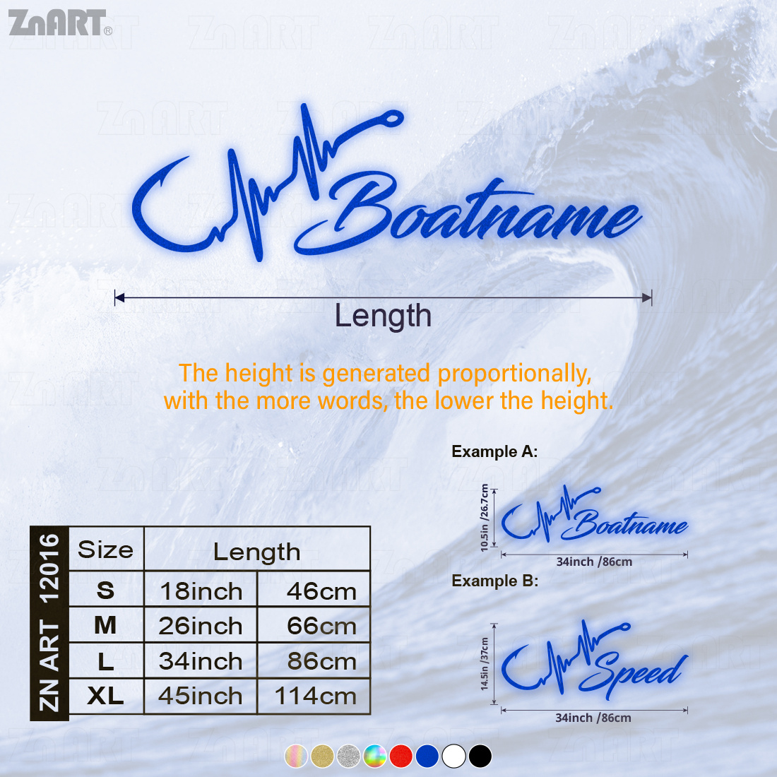Custom Fish Hook Heartbeat Marine-Grade Reflective Boat Name Sticker