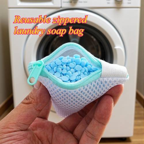 1pc reusable zippered laundry soap bag mesh laundry bag multi functional laundry soap bag random color scented bead compatible machine washable suitable for delicate and small items laundry bag suitable for delicate clothing a perfect gift