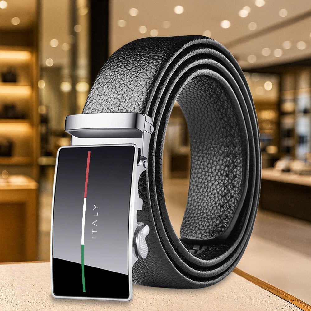 TEMU 1pc Versatile Exquisite Fashion Men's Novelty Belt, Premium Solid Belt, Denim Jeans Exquisite Belt, Italian Flag Print, Trendy Product, Unisex
