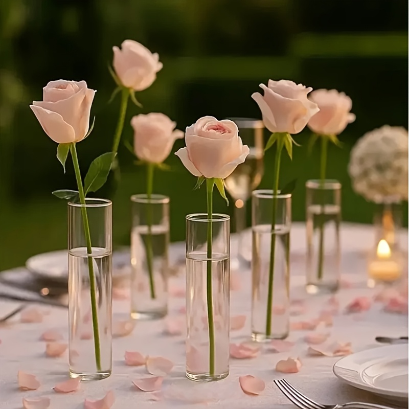3pcs Shatterproof Transparent Plastic Cylinder Vase - Heavy-duty Bohemian Centerpieces For Wedding, Party & Home Decor - -resistant Round Vases Suitable For , Minimalist Table Centerpieces