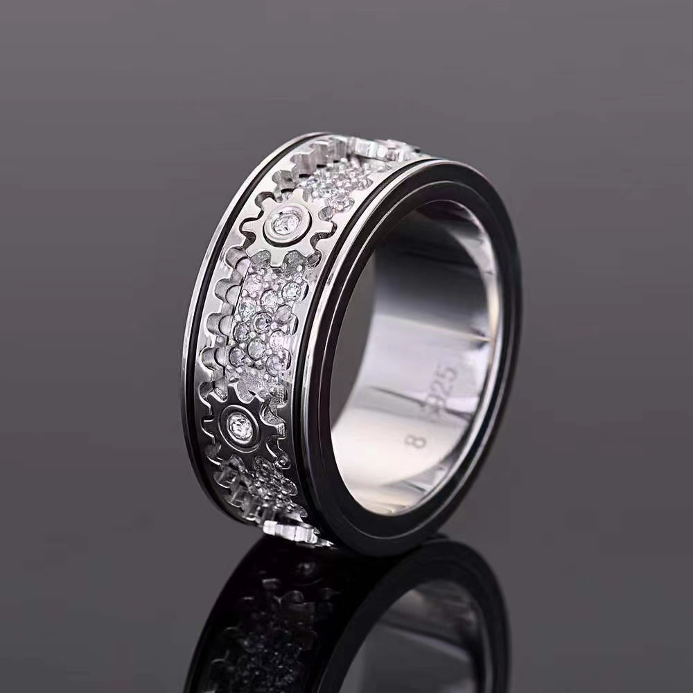 1pc 925     mechanical retro ring fall and winter street fashion mens and womens   jewelry suitable for   festivals and occasions is   the best new year gift for friends Product details 0