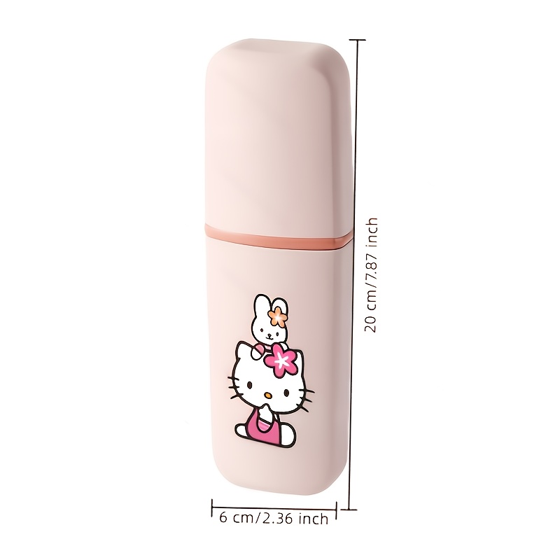 Image of Licensed Hello Kitty Travel Wash Cup Made Of Food-grade Pp, Durable And Impact-resistant, Safe And Odorless. It Features A Large Capacity With A Sealed, Dust-proof Design That And Closes Tightly.