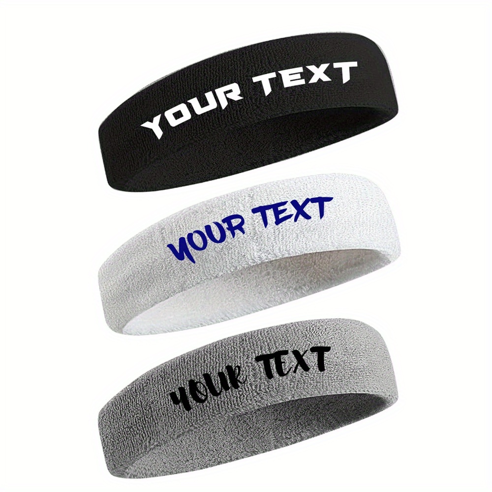 5pcs personalized   headbands   sweatbands with your text for men women   grey blue red green ideal for gym workouts running workout accessories customizable workout gear solid color headband   fitness accessories   lightweight headband performance headband fitness lovers