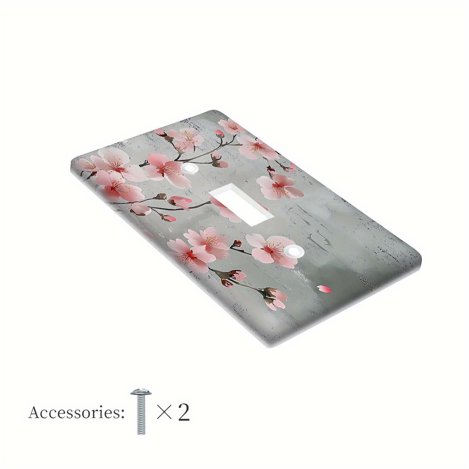 TEMU 1pc 1gang/2gang Decorative Wall Plate Cover With Pink For Electrical Outlets And Light Switches, Ideal For Farmhouse And Country Bedroom Decor