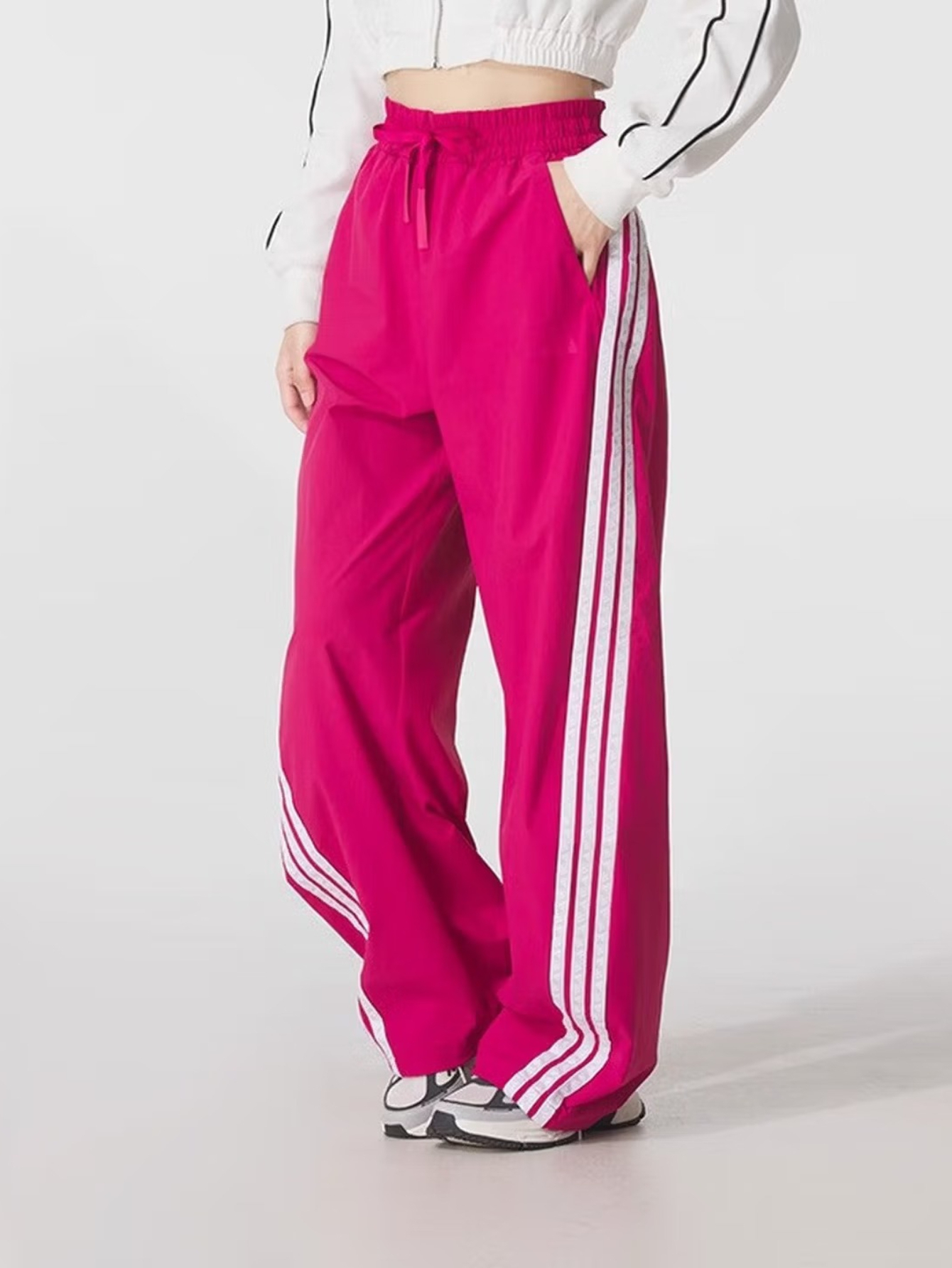 pantalones casuales para mujer   - pantalones de color liso con estampado  , de   regular lavables a máquina, adecuados para   casual, transición de temporada  /otoño, no-