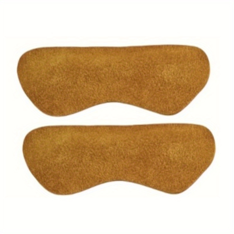 Image of 1 Pair Premium Cow Faux Leather Heel Grips - Soft Textured Heel Cushion Pads With Strong , Adjustable Shoe Inserts For , Khaki Shoe Size Adjusters For & Stability, Shoe Insoles
