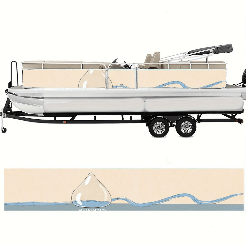 2pcs Minimalist Water Drop and Wave Boat Decals