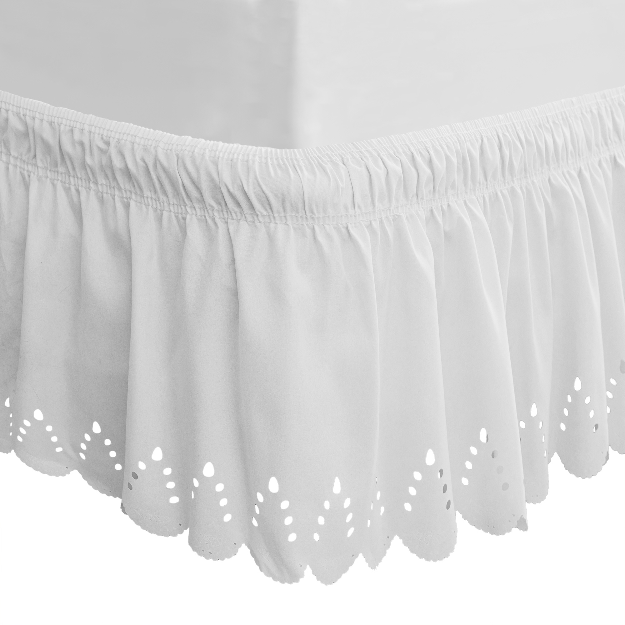 TEMU 14-inch (approximately 36 Cm) Elastic Eyelet Bed Skirt, Adjustable White Bed Cover With Romantic , Split Corners For , Soft, Wrinkle-resistant, And Fade-resistant (white)