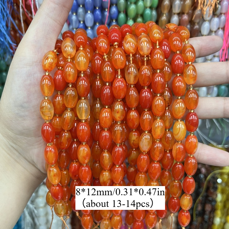 8X12Mm Vibrant Natural Stone Rice Beads Collection