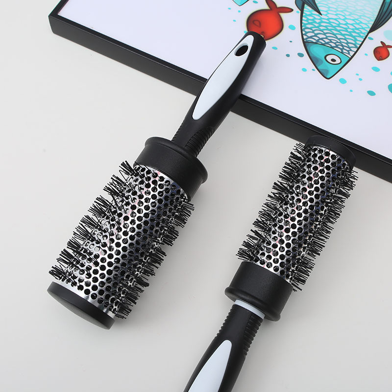 

1pc Polyamide Round Curling Roller Comb, Nylon Hair Styling Brush For Normal Hair, Blow Drying And Curling Tool