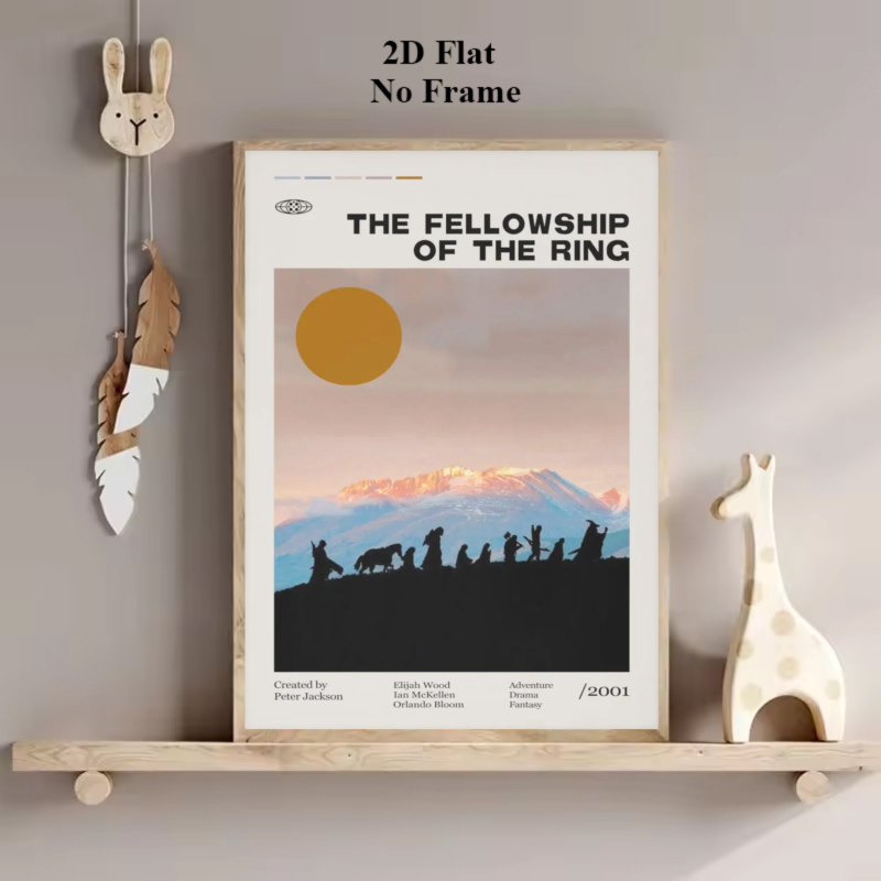 TEMU 2d Flat, 2d Flat, 1pc Unframed 2d Flat . Posters & Prints The : The Of The Ring Movie Canvas Painting Middle Earth Wall Art Living Room Bedroom