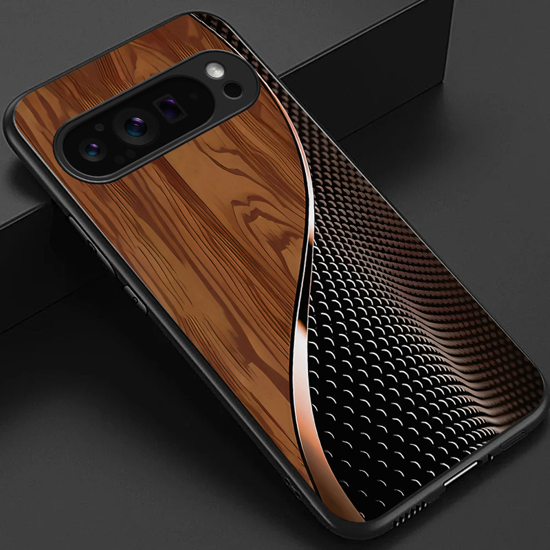 TEMU Case For Google Pixel 10 Pro Xl 10 Phone Case, Stylish Black Green Brown And Scales Pattern Glossy Glass Back Cover Business Gift