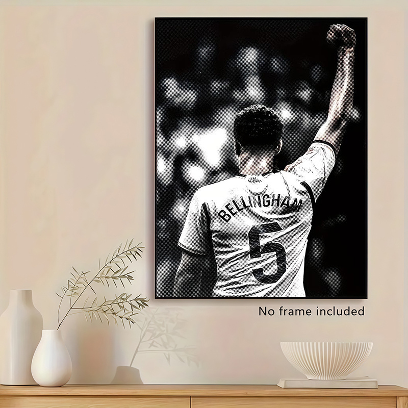 TEMU 2d Flat, 2026 Football Tournament - 2d Flat Print, 2d Flat Football Player Poster, Sports Fan Canvas Art, Vintage Wall Decor, Modern Artwork,