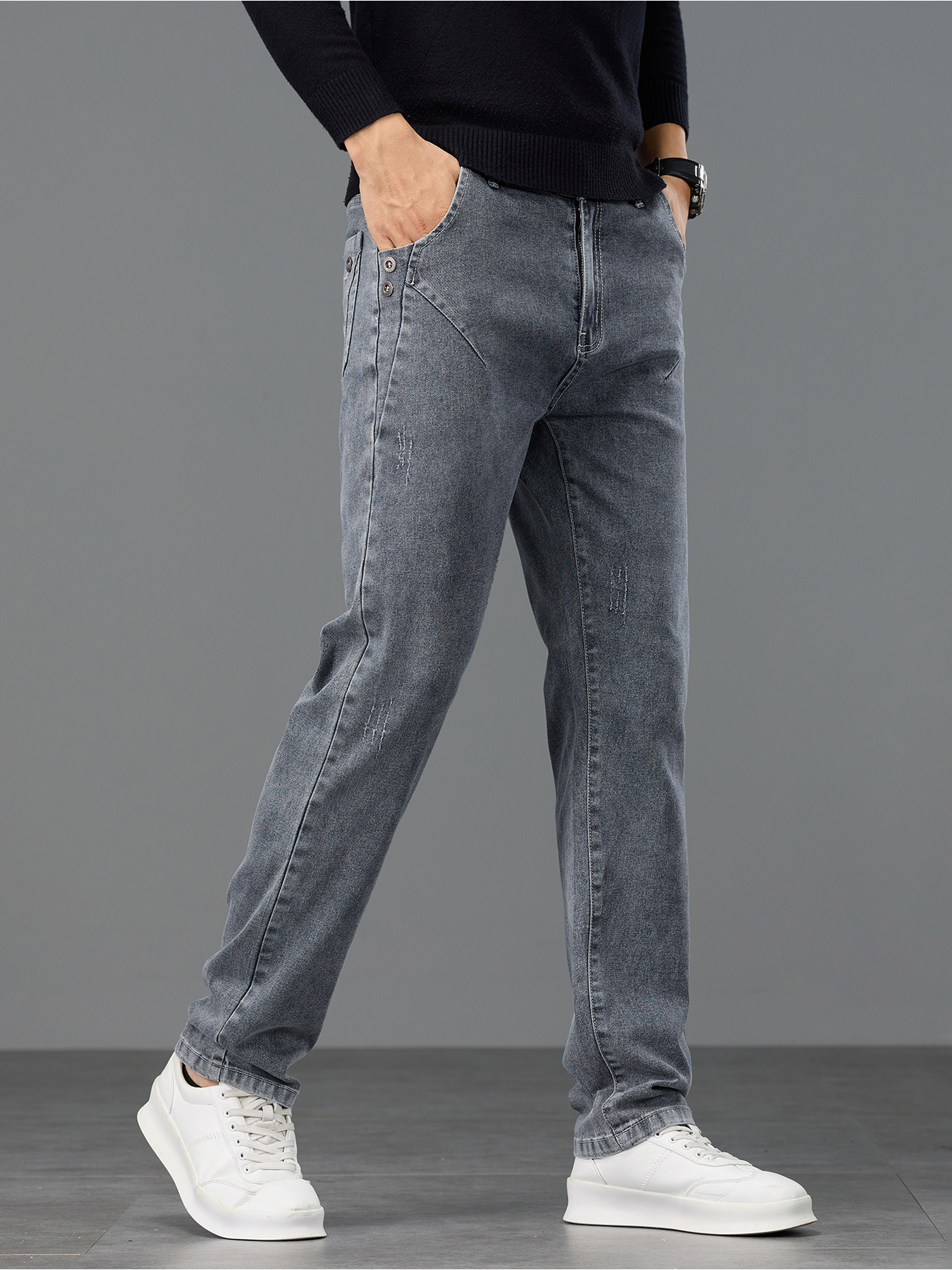 2026 New Style Men's Jeans, Loose Straight-Leg Stretch Pants for Spring, Autumn, and All Seasons, Men's Casual Long Pants for Fall and Winter