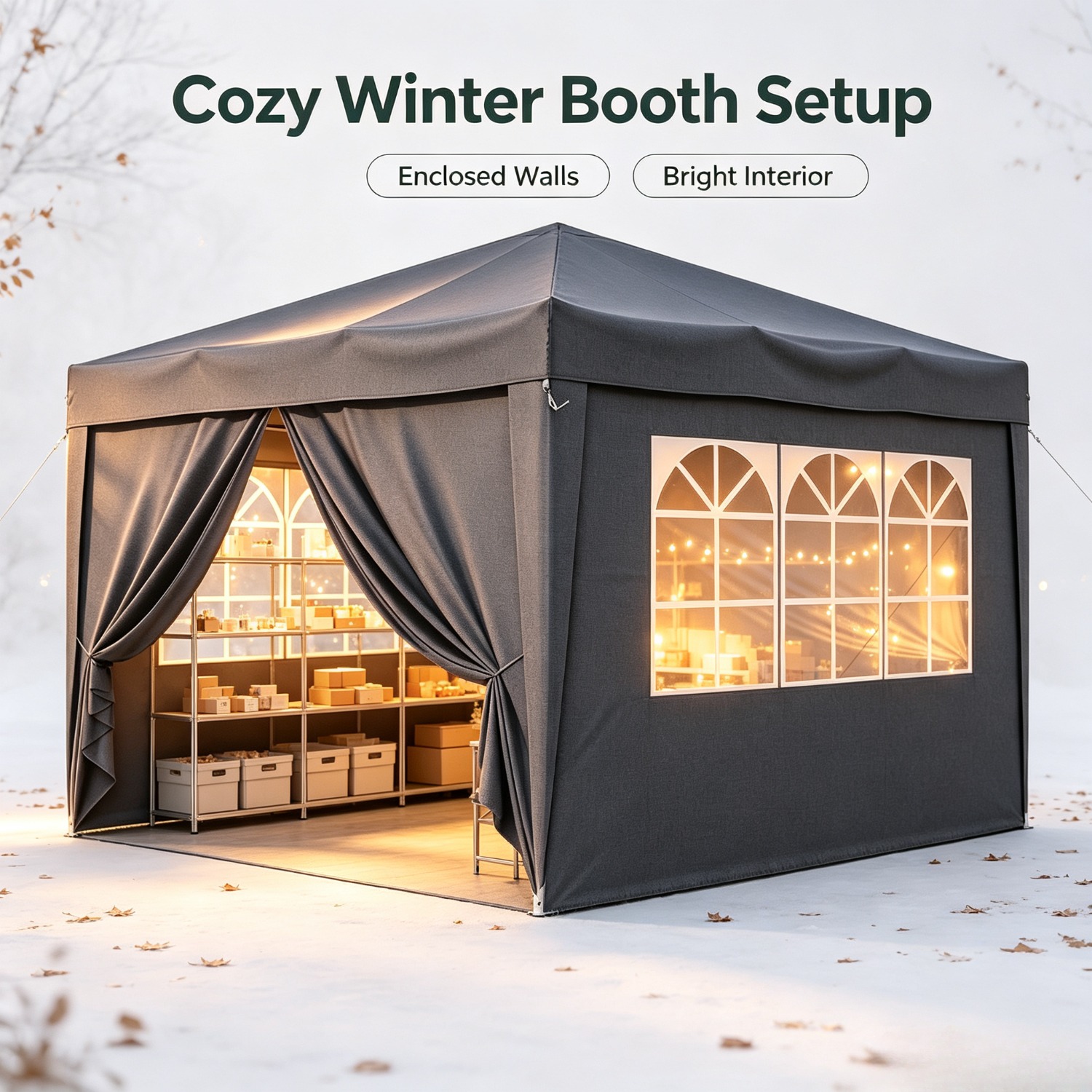 Image of 3.33x3.33-meter Folding With , Garden With Windows That Extended, Suitable For Portable And Extendable Tents For Markets, Camping And Outdoor Activities