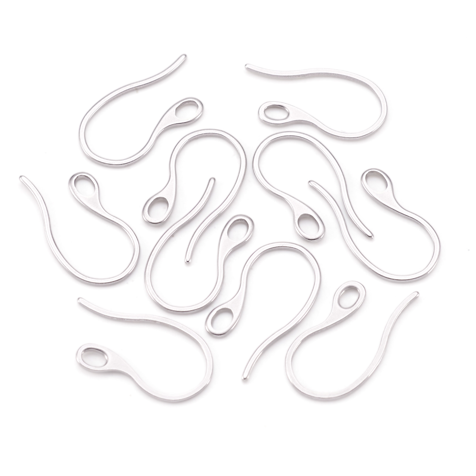 TEMU 10 Piezas Ganchos para Aretes de Acero Inoxidable 304, Aros Resistentes para Aretes Colgantes, Compatibles con Manualidades DIY y de Joyería