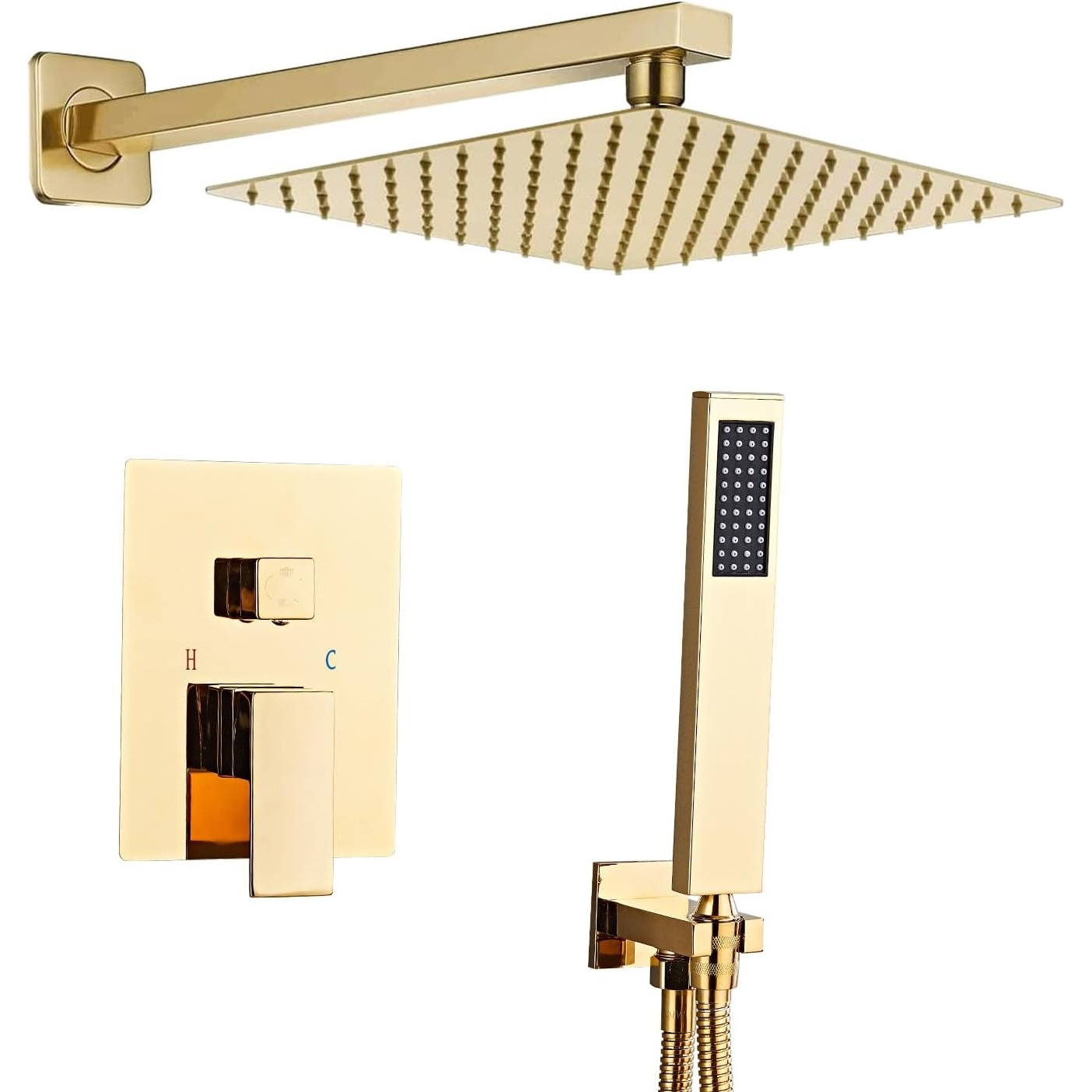Wall-mounted Shower Set With Handheld Shower & - Thermostatic, Flush-mounted Bath Fixture Suitable For Bathrooms, Minimalist For Showers