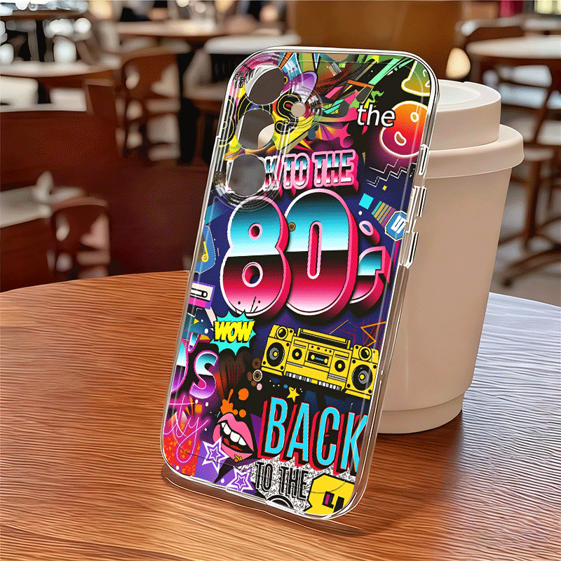 TEMU Phone Case - 80s Retro Graffiti Creative Print Pattern Phone Case For For Galaxy A02 A03s A04 A05s A06 A13 A14 A15 A16 5g A21s A22 A23 A24 A25