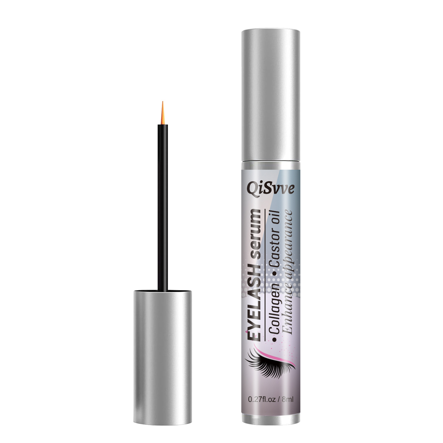 Image of Eyelash Serum Cosmetic, Eyelashes & Eyebrow Solution Makeup Product,castor Oil, Biotin, For All Light Beige Types, Make-up For Women,korean Makeup.