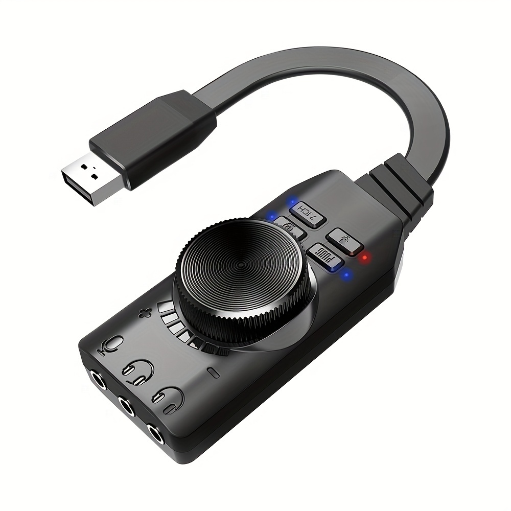 externe usb 7.1 soundkarte für gaming, verbessert audioeffekte computern, laptops und mobilen geräten