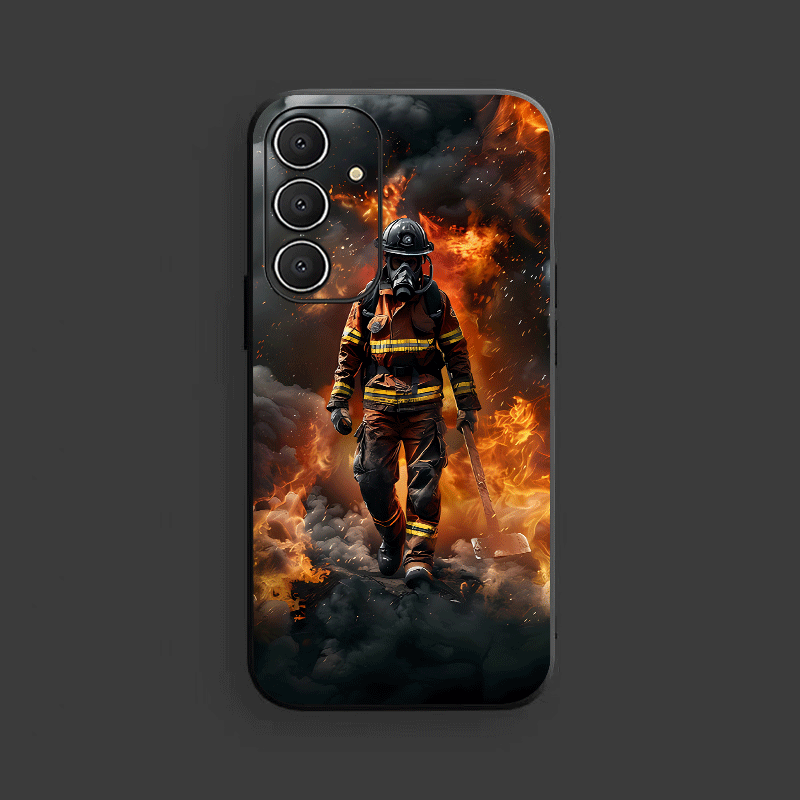 TEMU Phone Case: Blazing Firefighter Creative Tpu Phone Case For Galaxy S25/s25 Plus/s25 Ultra/s24/s24 Fe/s24 Plus/s24 Ultra/s23/s23 Fe/s23+/s23